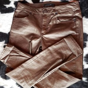 Versona metallic bronze coated denim jeans